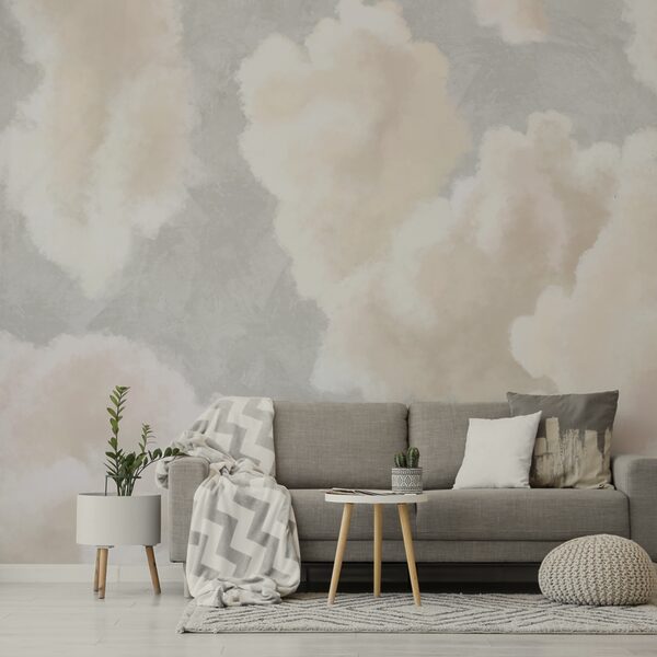 Soft clouds drifting in a serene sky