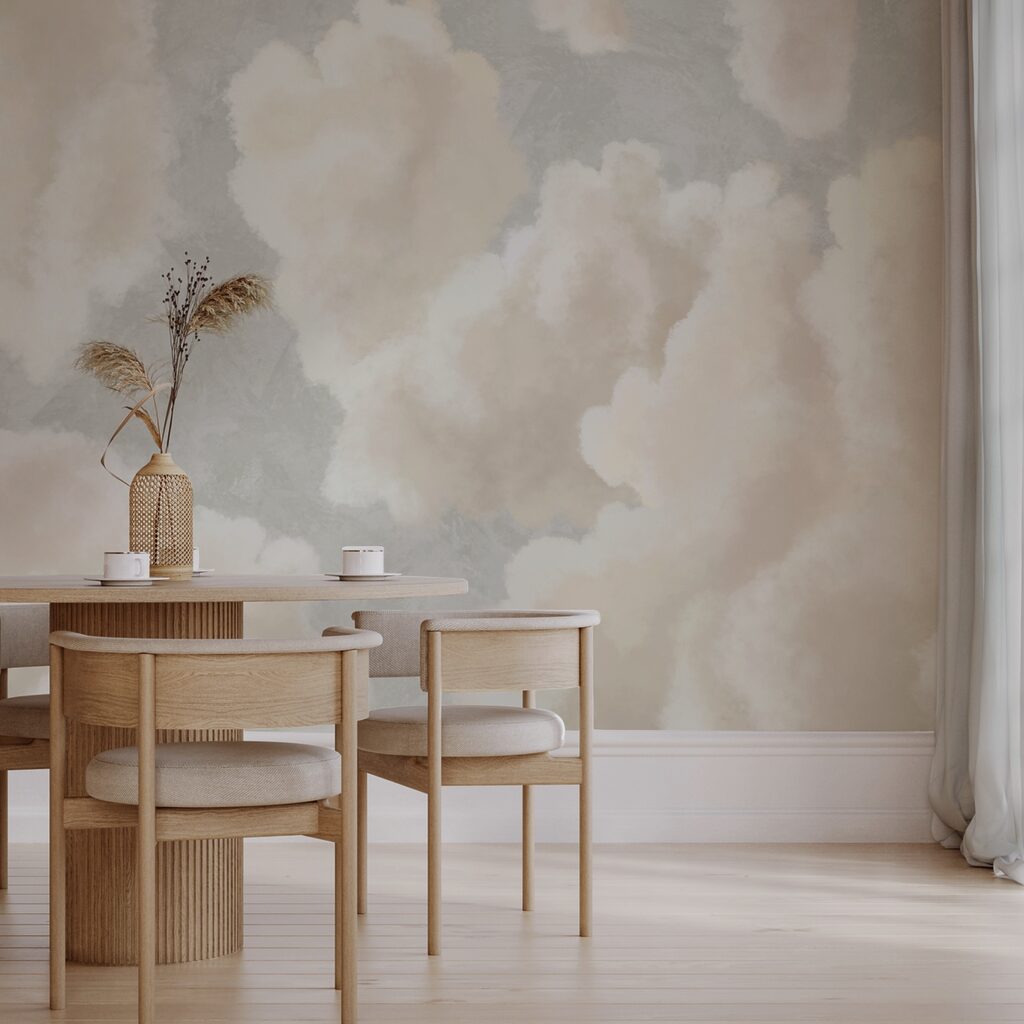 Soft clouds drifting in a serene sky