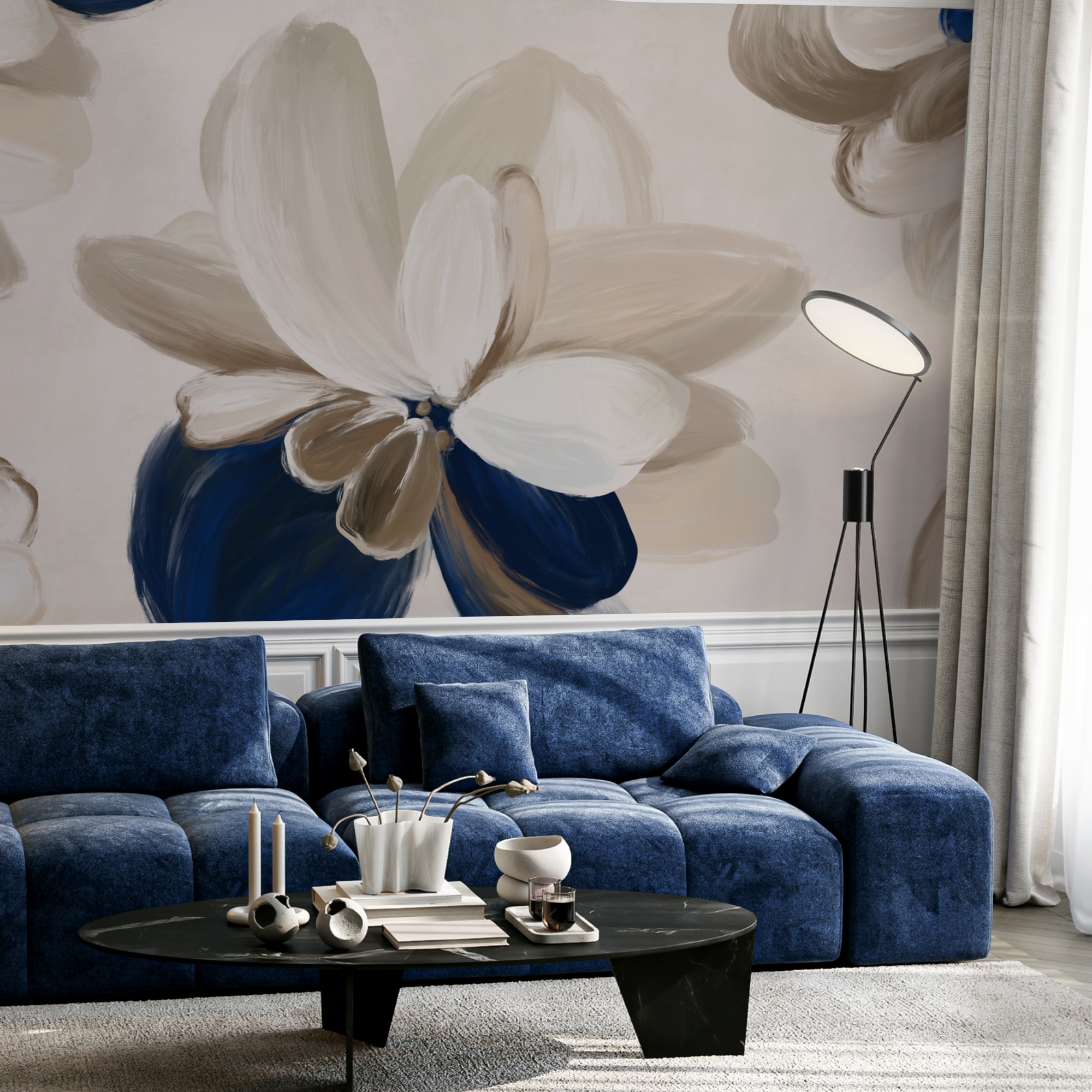 Soft petals in earthy tones