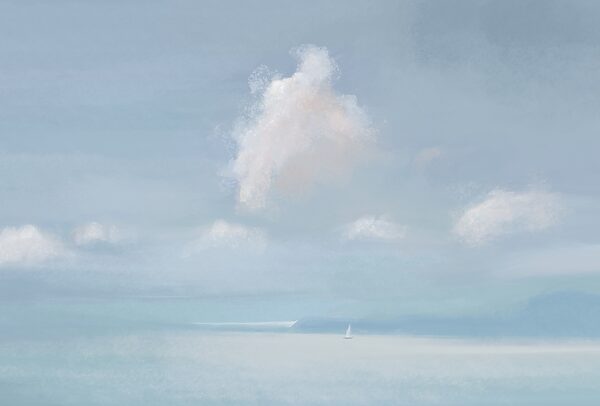 Sailboat in the middle of a body of water