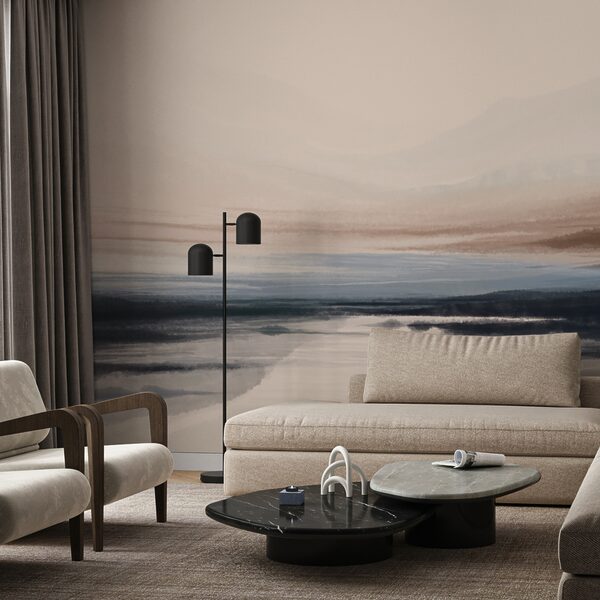 Watercolor painting of a lake