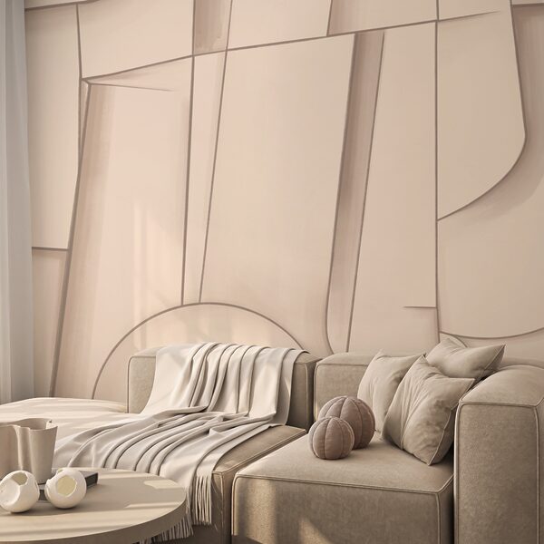Wall murals Wall murals Abstract shapes in soft hues (SKU: t00309)