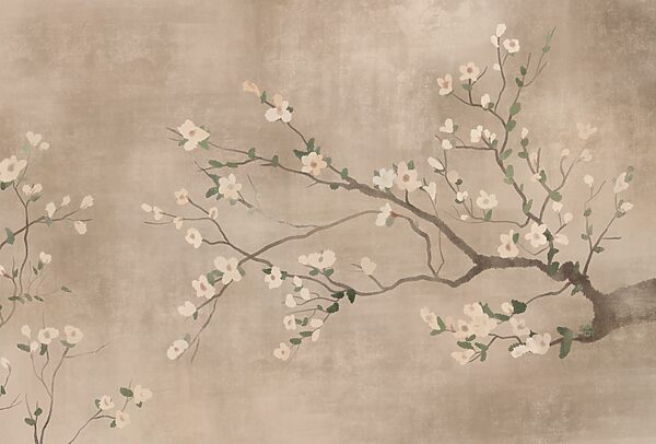 Tree branch with white flowers