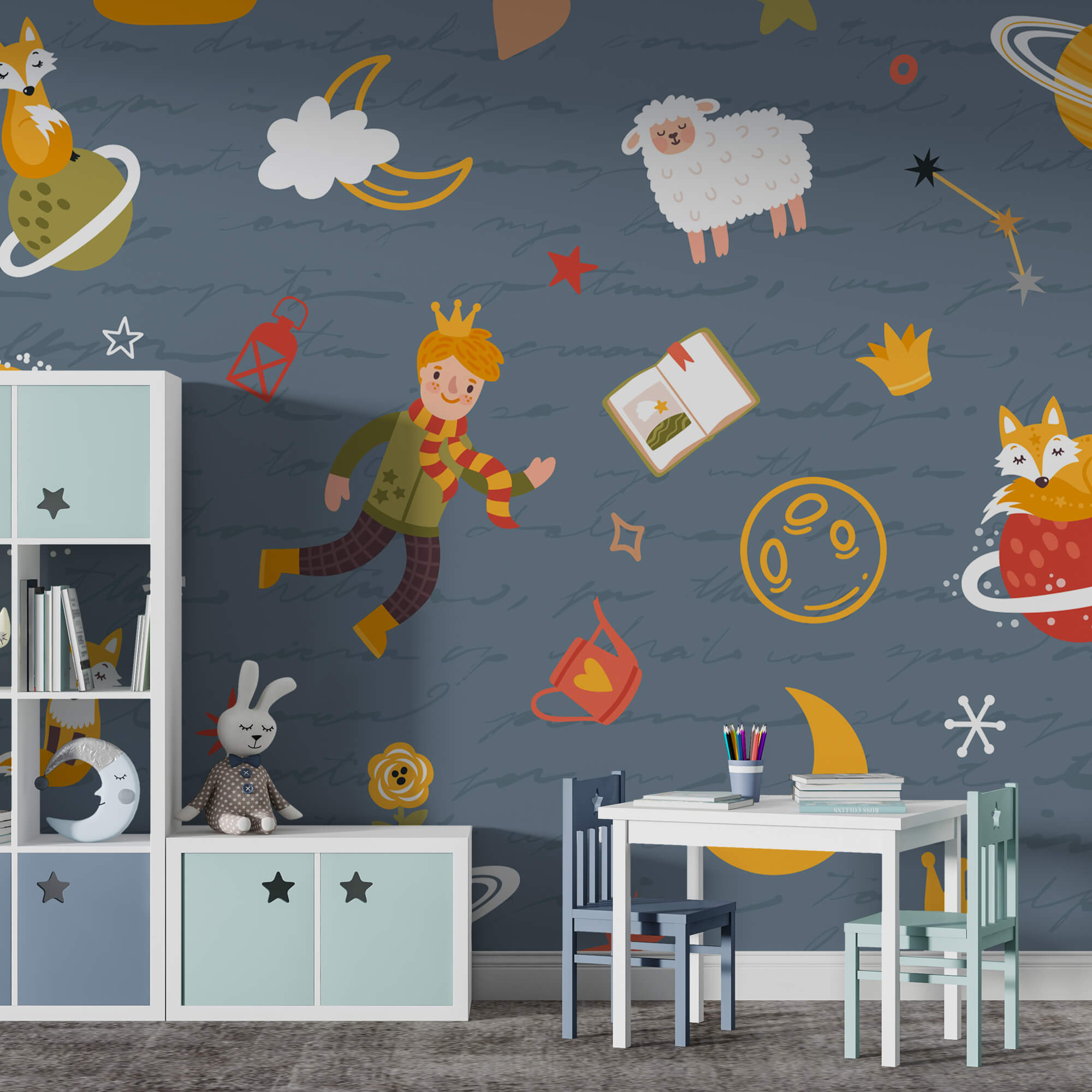 Pattern of cartoon characters