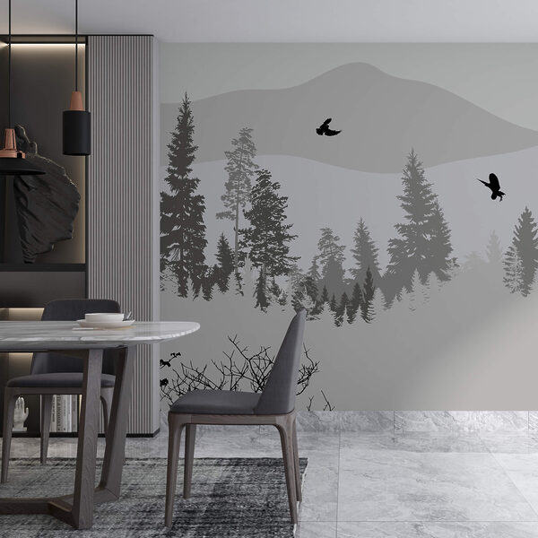 Birds flying over a snowy mountain Birds flying over a snowy mountain