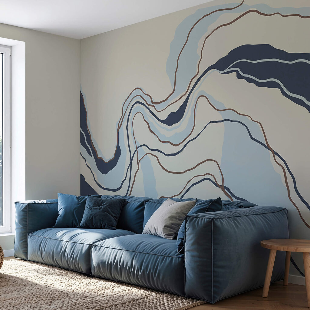 Flowing lines in serene hues