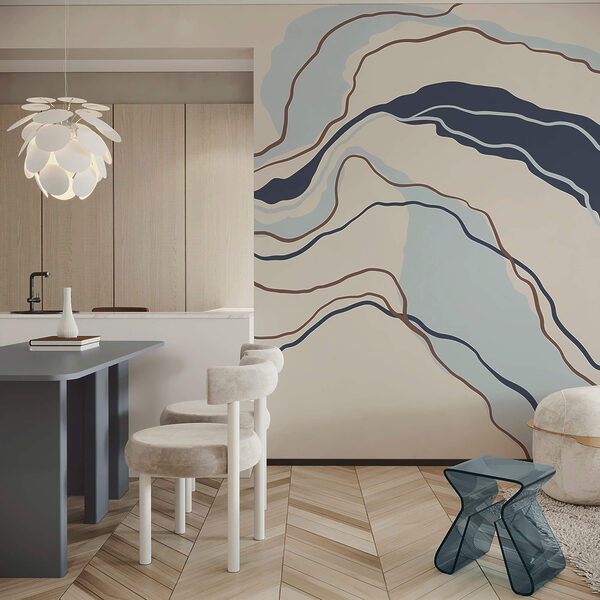 Flowing lines in serene hues