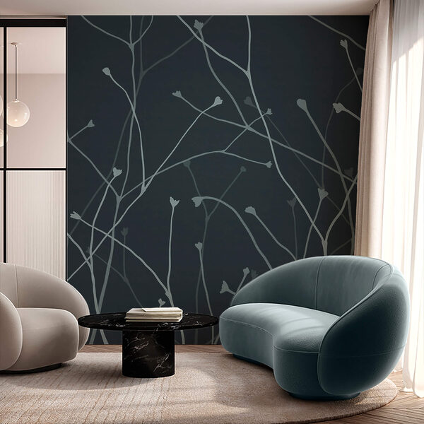 Delicate branches against a dark backdrop Delicate branches against a dark backdrop