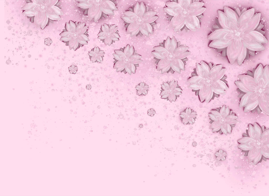 Pink background with flowers