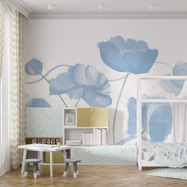 Delicate blooms in soft blue hues