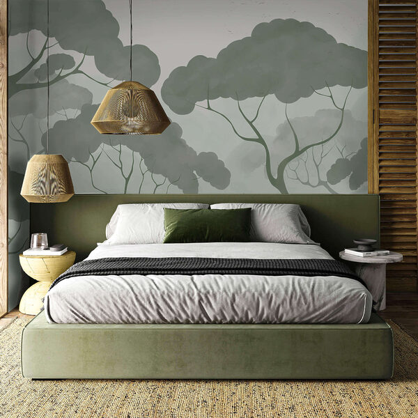 Group of trees with green leaves Group of trees with green leaves