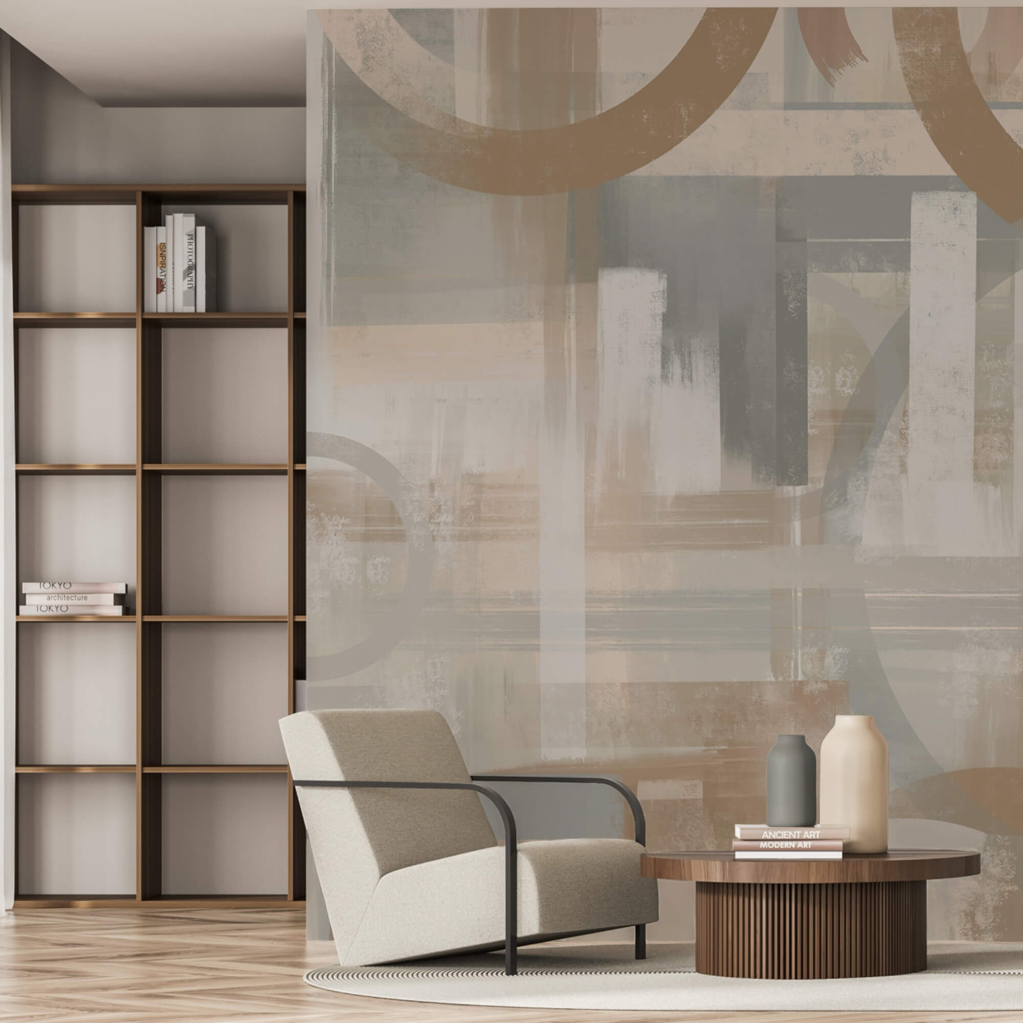 Painting of circles and lines