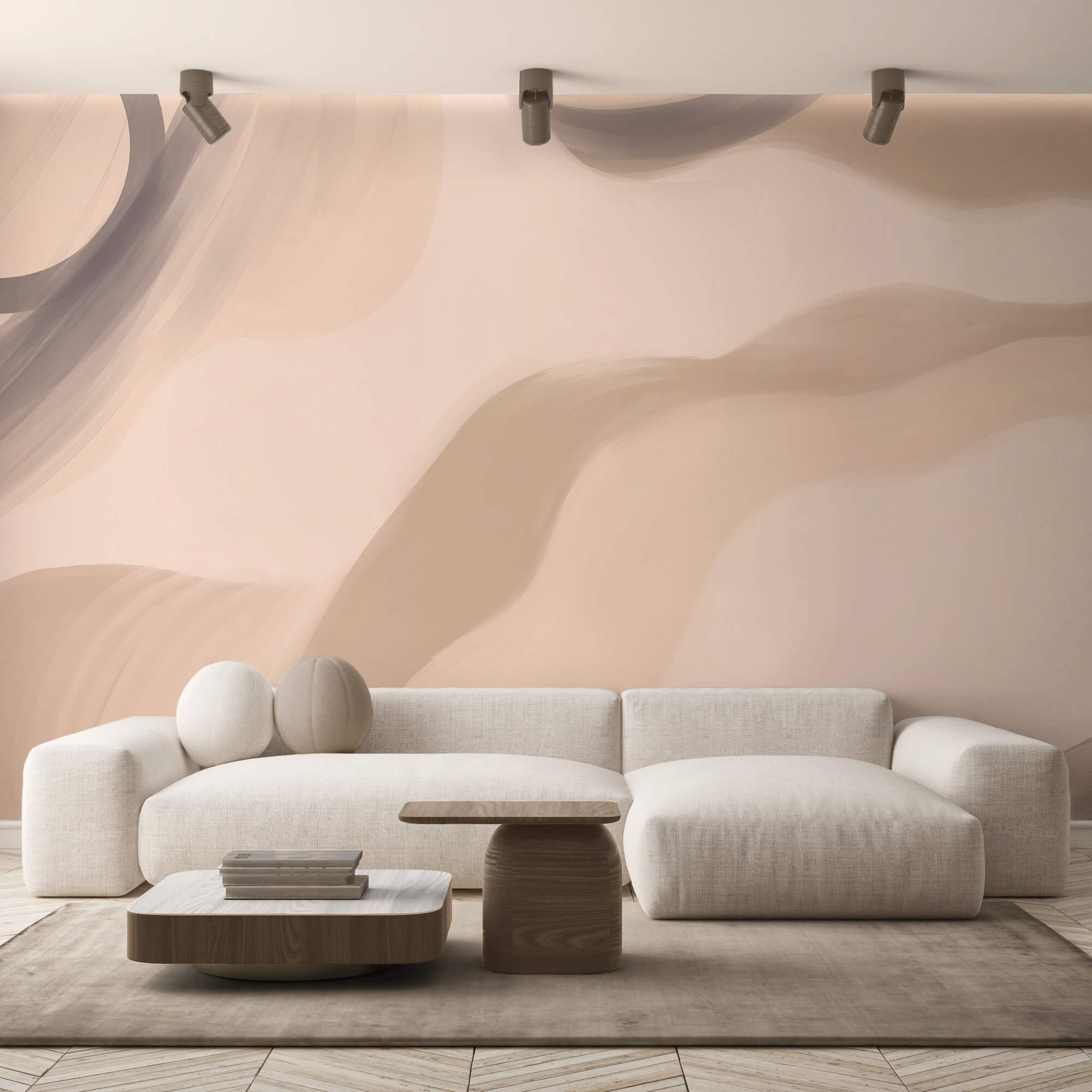 Soft hues and flowing shapes blend