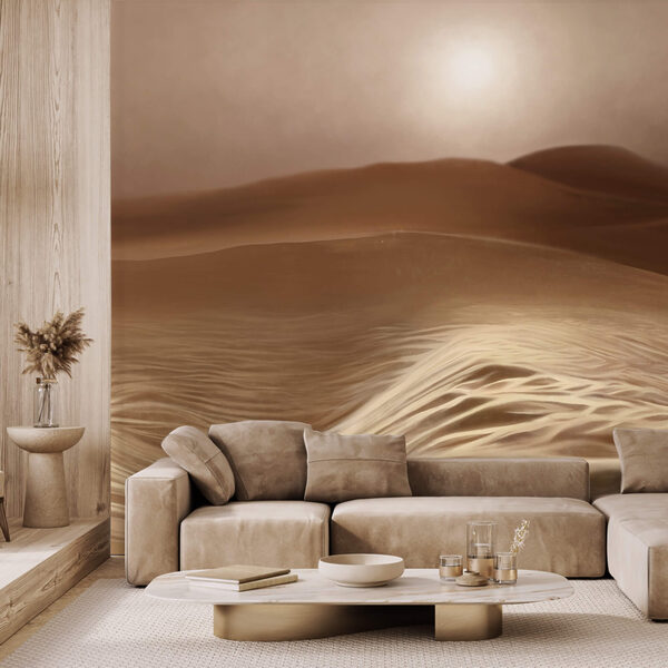 Desert with waves and a sun Desert with waves and a sun