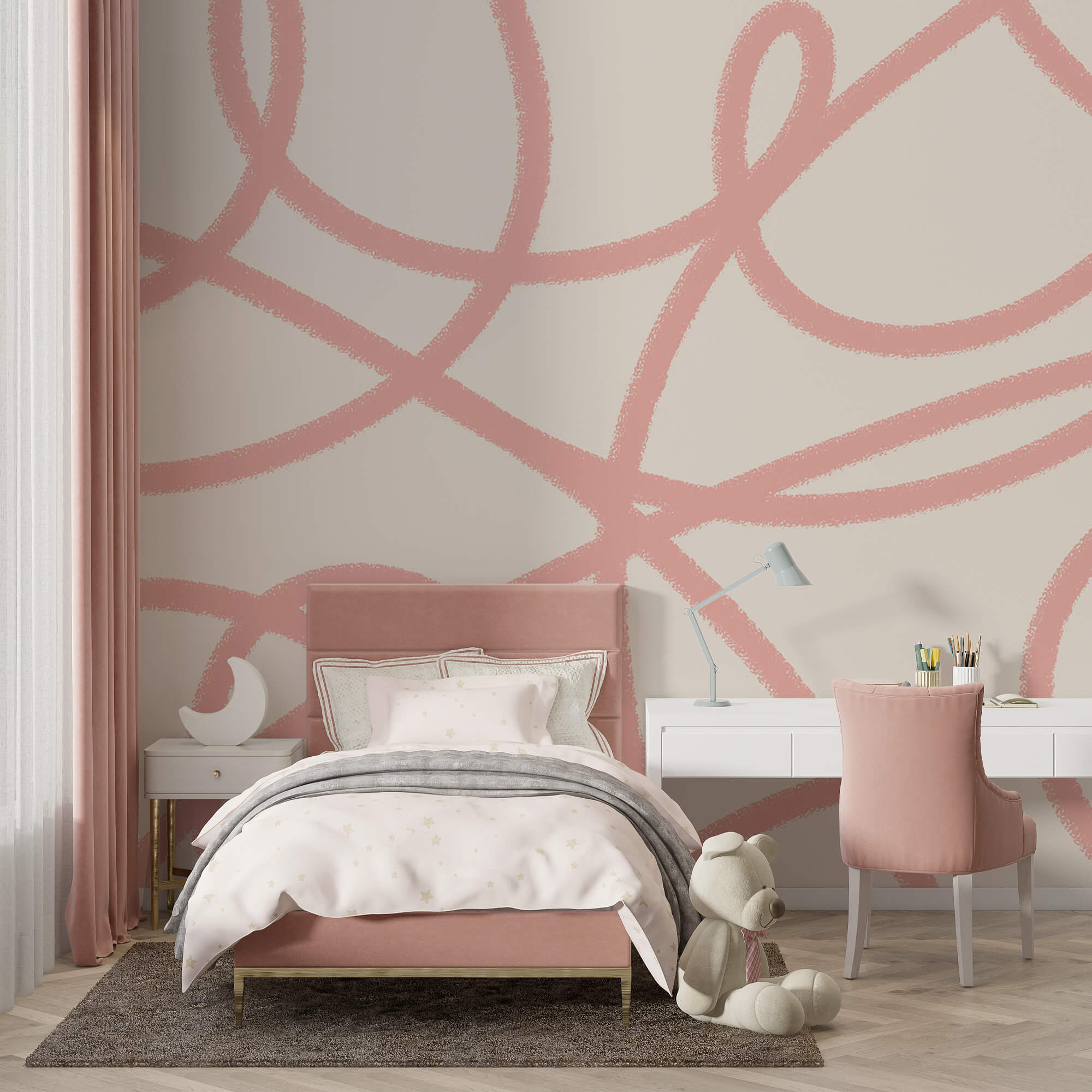 Pink lines on a white background