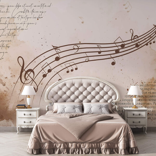 Wall murals Wall murals Music notes on a sheet (SKU: t00380)