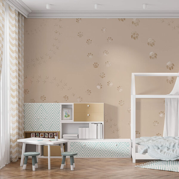 Wall murals Pattern of paw prints and birds (SKU: t00410) Wall murals Wall murals Pattern of paw prints and birds (SKU: t00410)