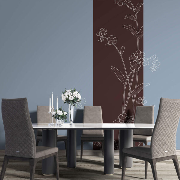 Elegant flowers on a two-tone background