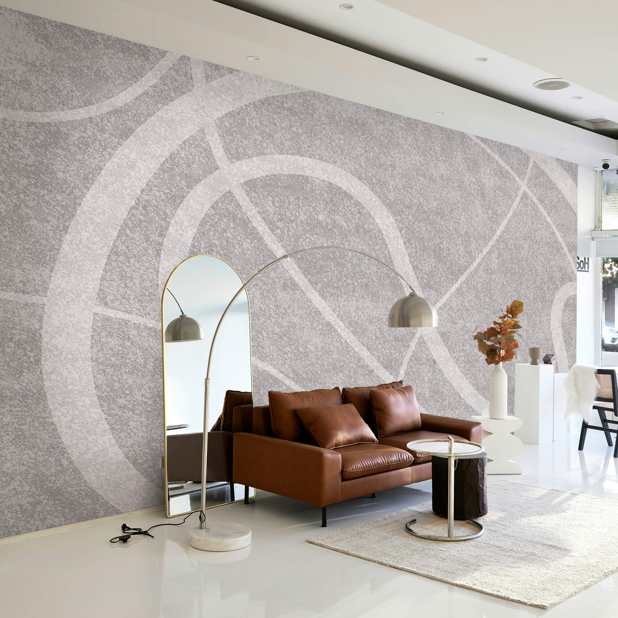 Grey and white abstract design