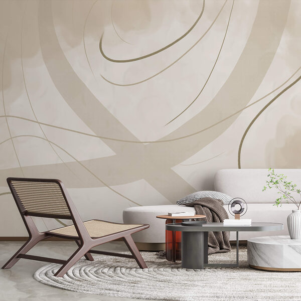 Wall murals White and brown background with lines and curves (SKU: t00422v2) Wall murals Wall murals White and brown background with lines and curves (SKU: t00422v2)