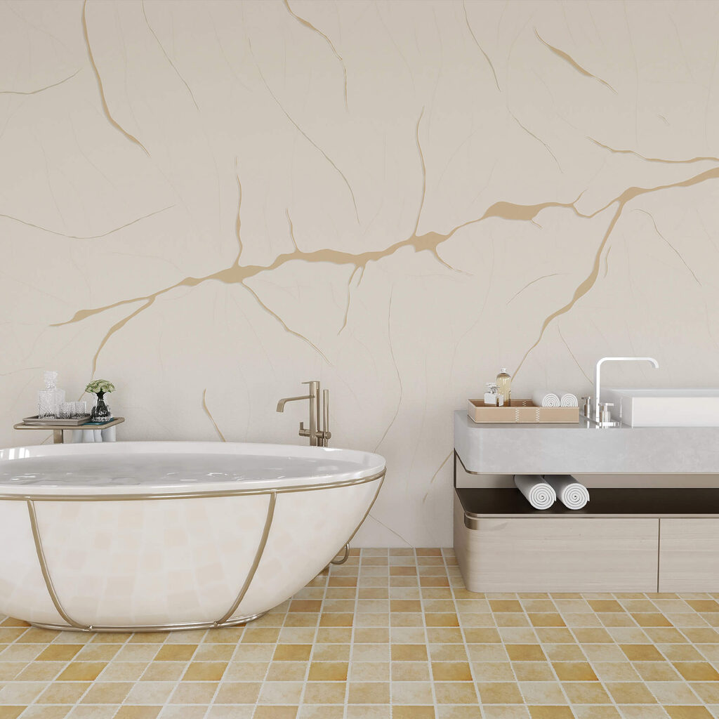 White surface with cracks