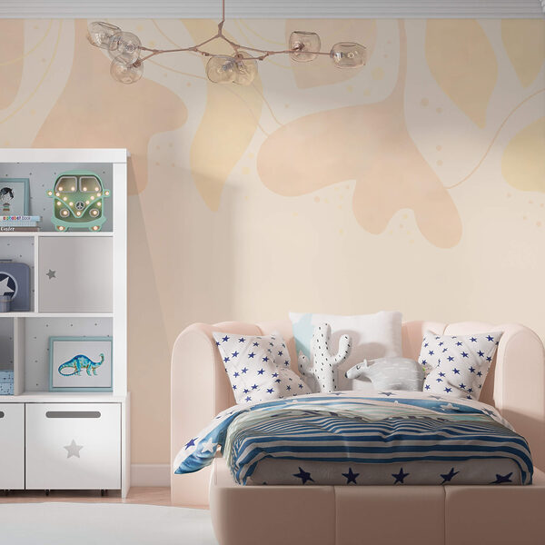 Gentle pastel leaves on soft backdrop