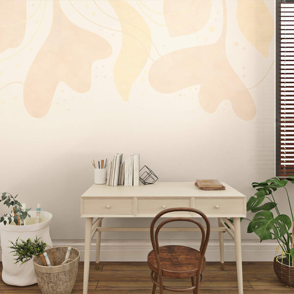 Gentle pastel leaves on soft backdrop