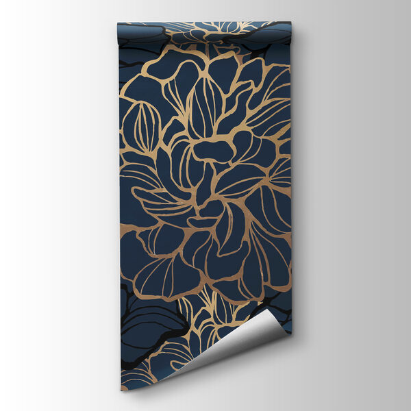 Bold floral design on dark background