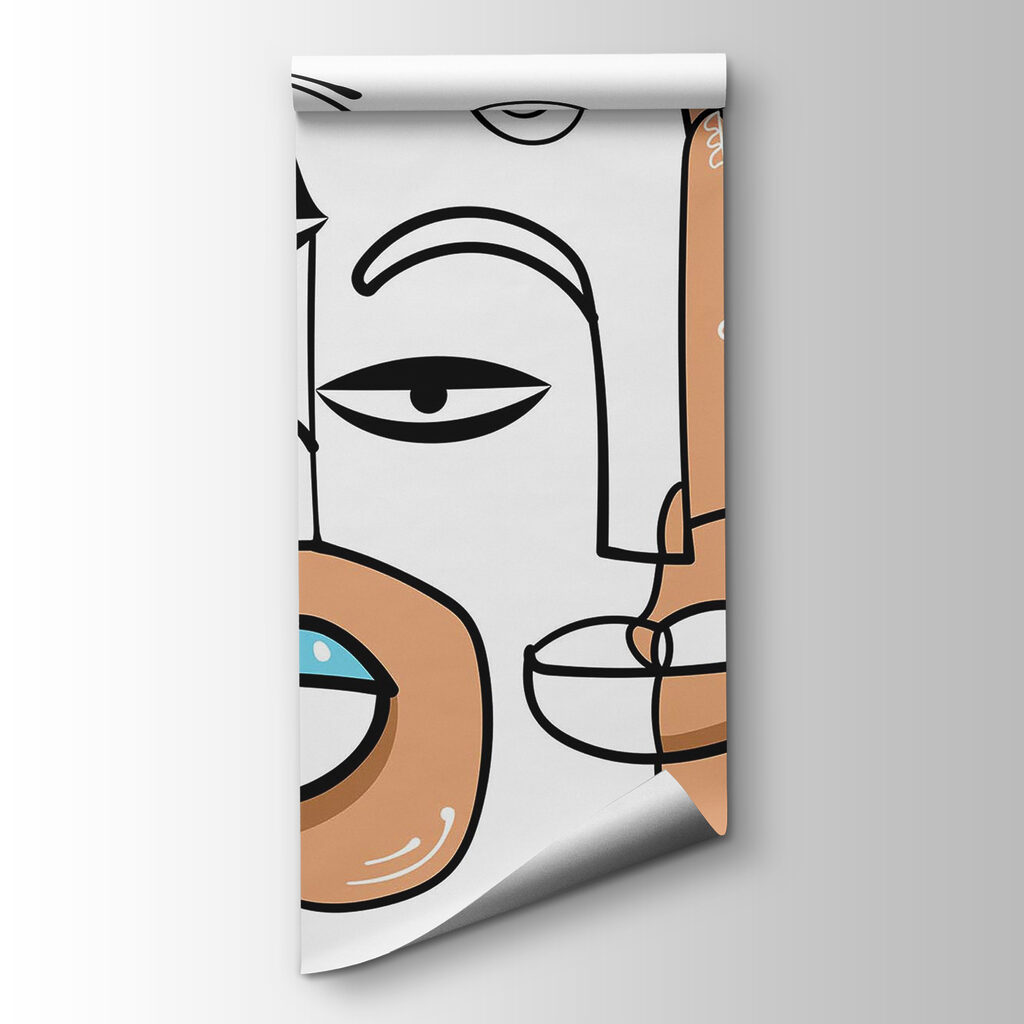 Group of faces drawn on a white background Group of faces drawn on a white background