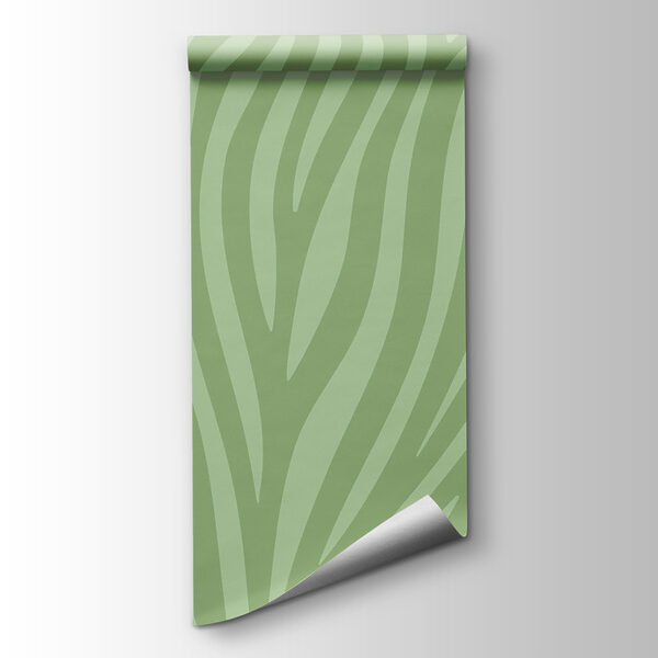 Green and white zebra print