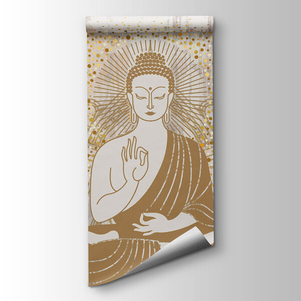 Painting of a person sitting in a lotus position Painting of a person sitting in a lotus position