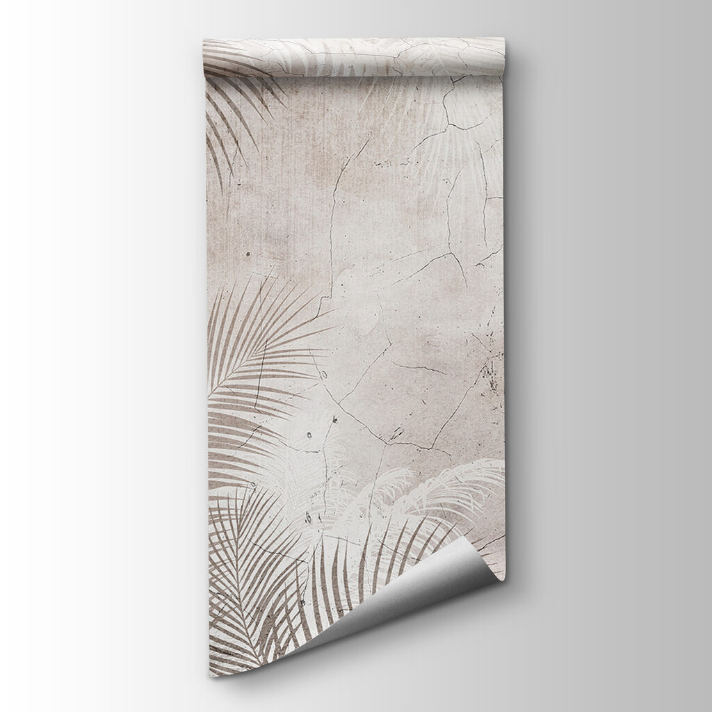 Wall with palm leaves