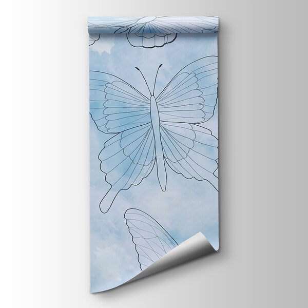 Pattern of butterflies on a blue background Pattern of butterflies on a blue background