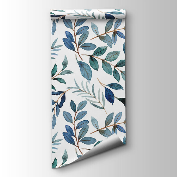 Pattern of blue and green leaves