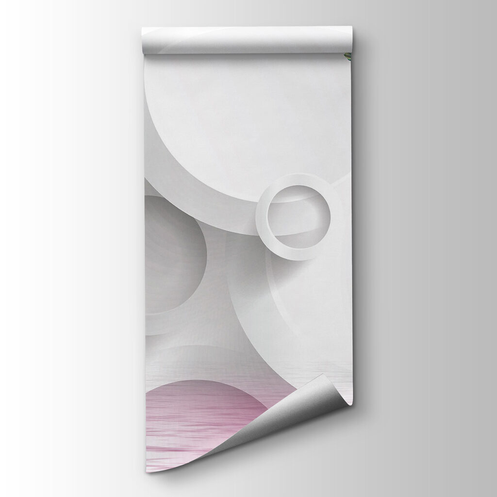 Wallpaper with purple flowers and butterflies