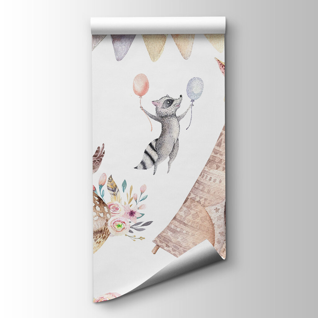 Group of animals with a teepee