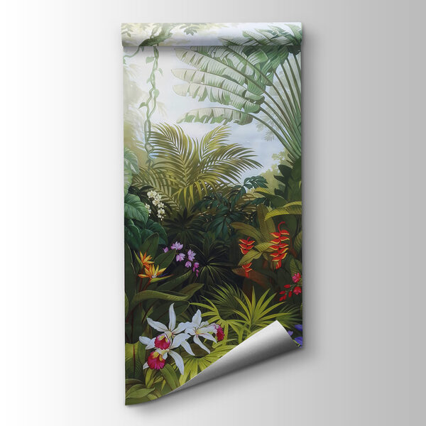 Painting of a forest with flowers Painting of a forest with flowers