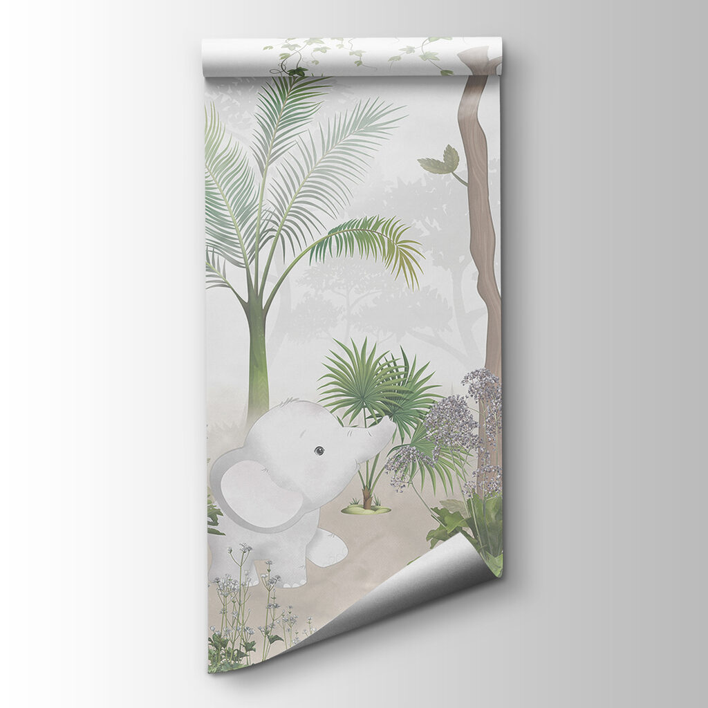 A wallpaper with animals in hammocks in the forest