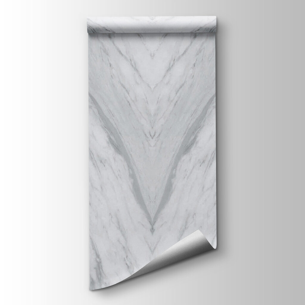 White marble surface with black veins