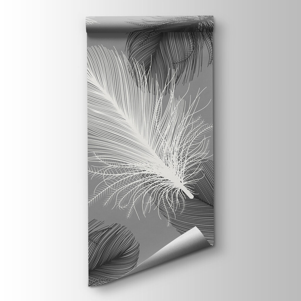 Delicate feathers in soft monochrome