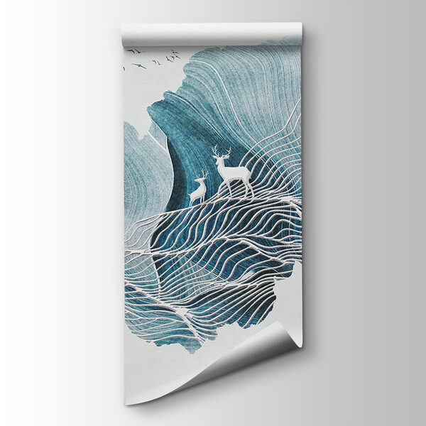 Drawing of a landscape with birds