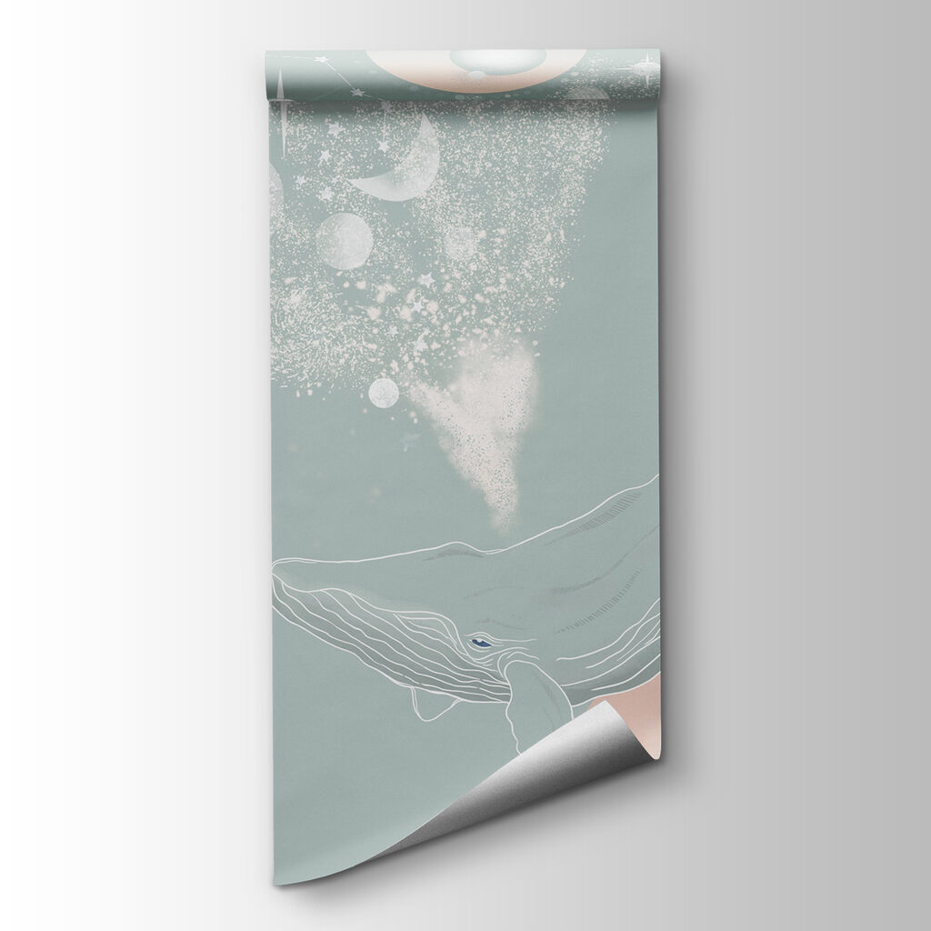 A whale with a cloud of smoke