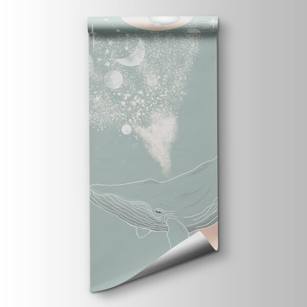 A whale with a cloud of smoke