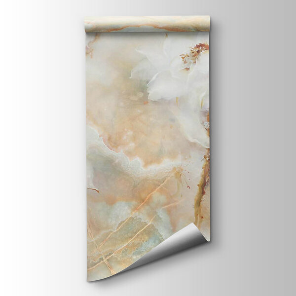 Painting of flowers on a marble surface Painting of flowers on a marble surface