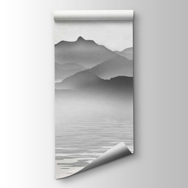 Boat on water with mountains in the background