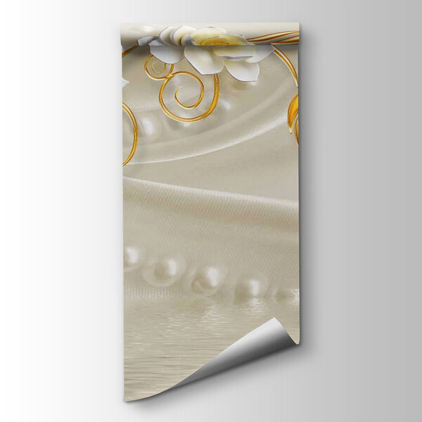 Wallpaper with swans and flowers Wallpaper with swans and flowers