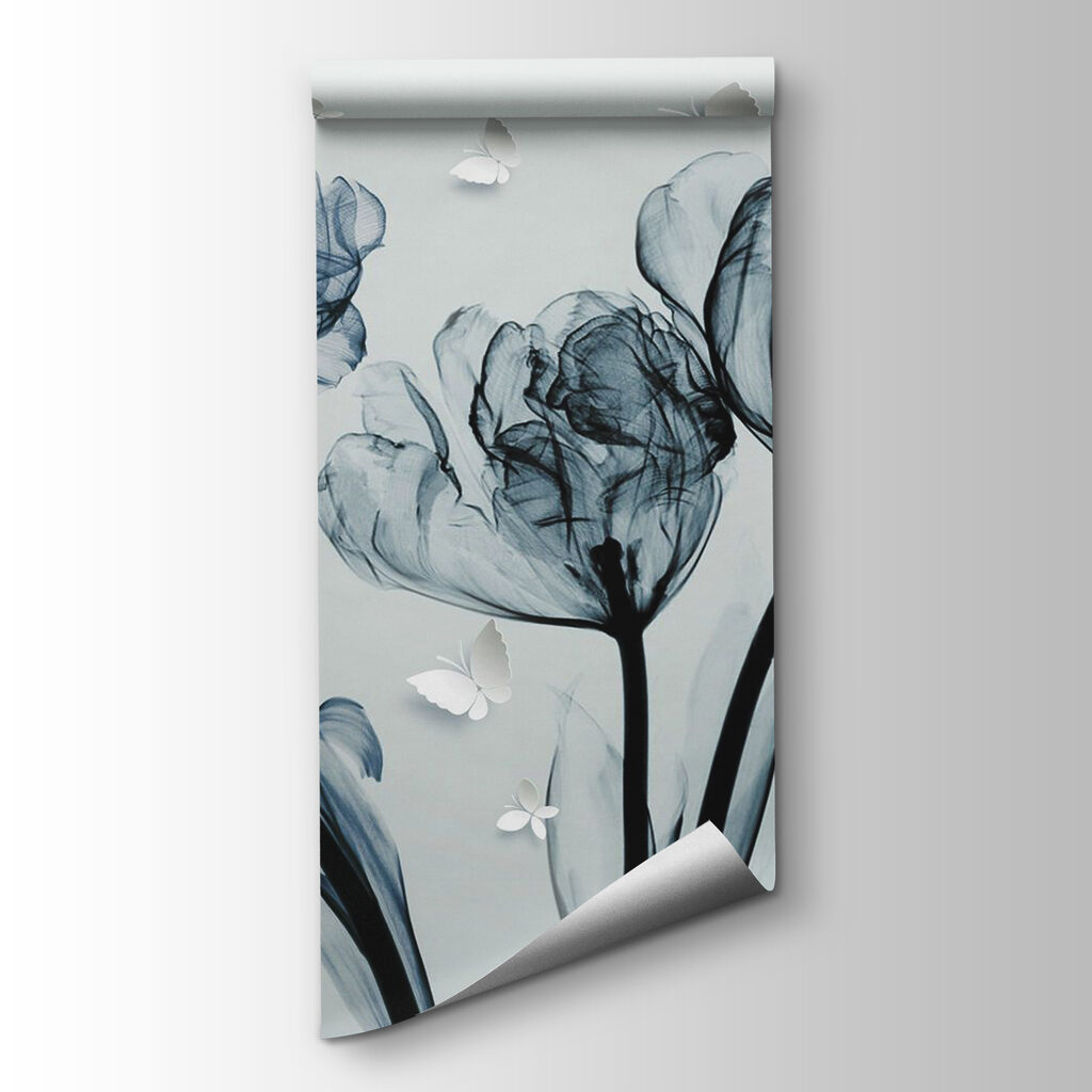 Black and white image of flowers