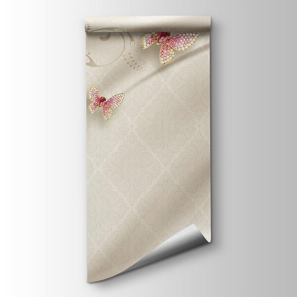 Wallpaper with flowers and butterflies Wallpaper with flowers and butterflies