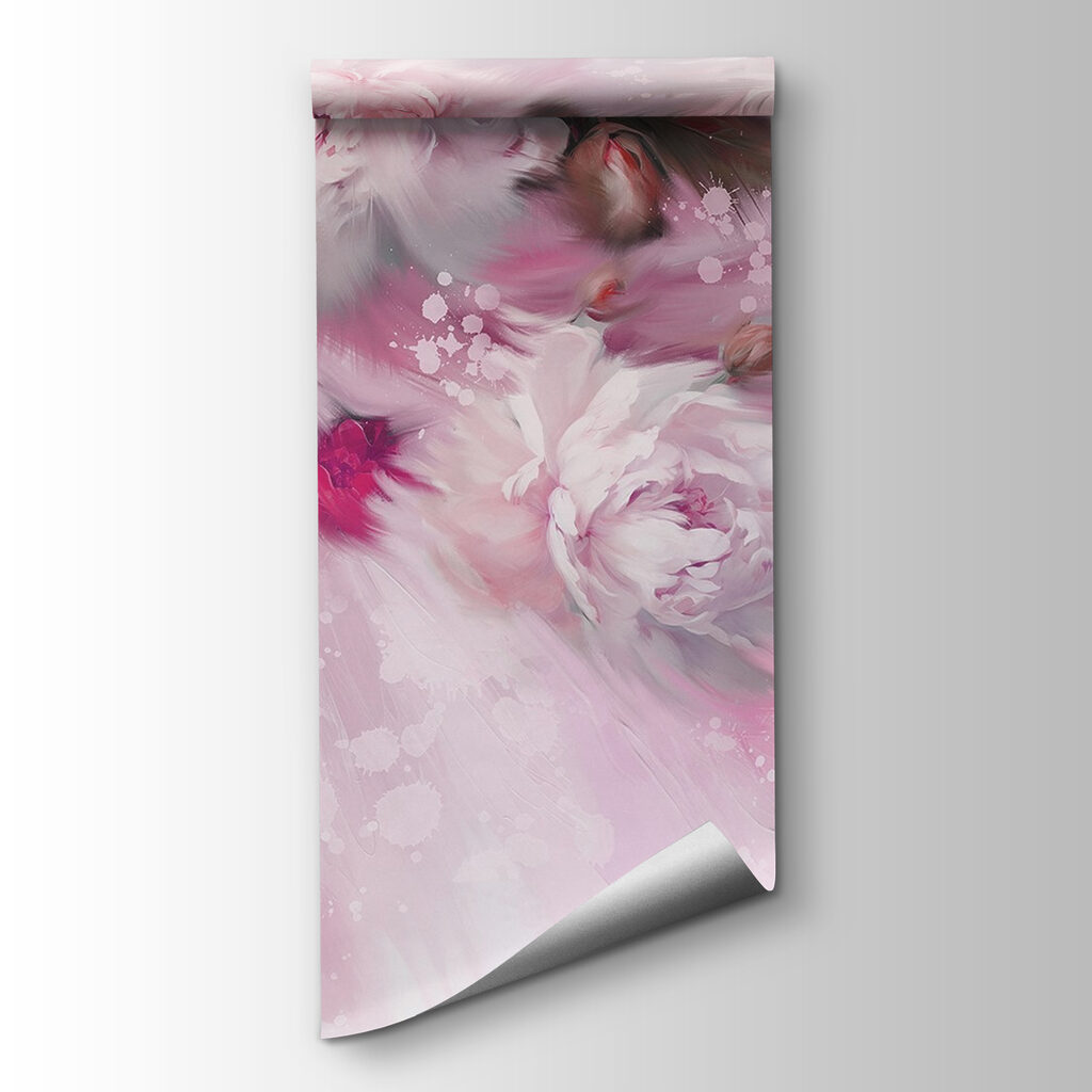 Painting of flowers on a pink background Painting of flowers on a pink background