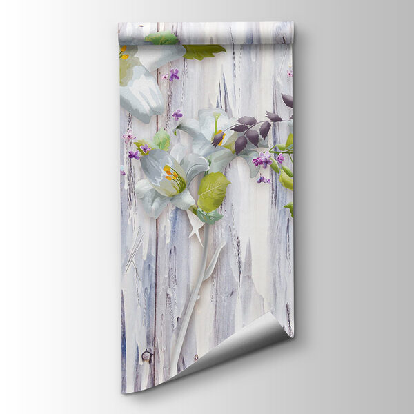 Group of white flowers on a wood surface